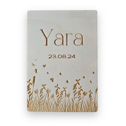 Houten Geboortekaartjes - Stijl Yara - vanaf €4,05 p.s. (gratis proefdruk)